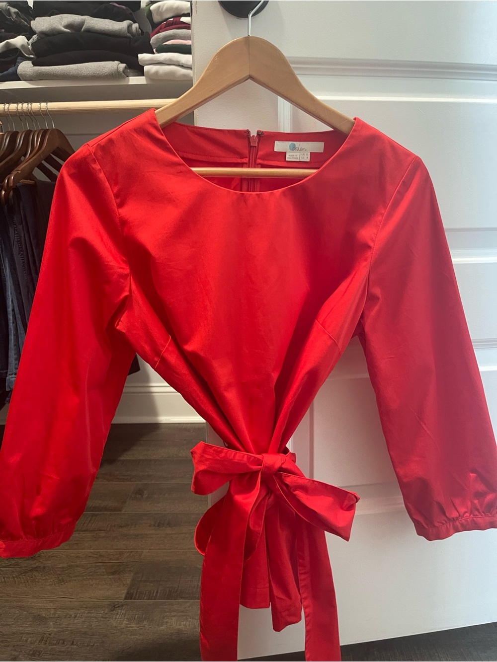Women’s Red Tie-Waist Blouse Biden New